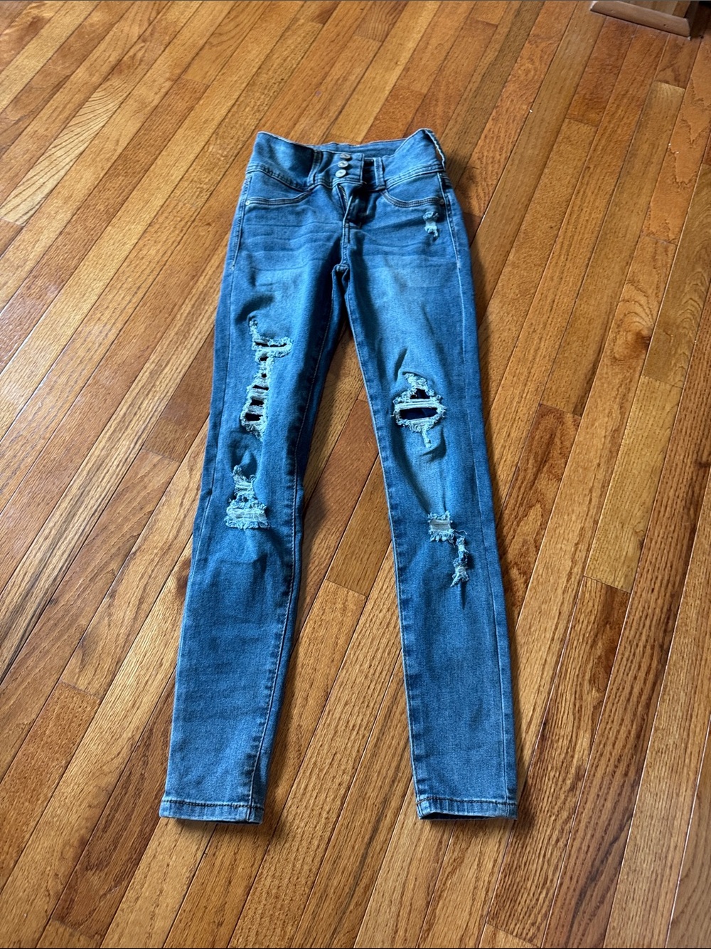 Wallflower Ripped High-Rise Skinny Jeans - Blue